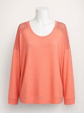 Avia Long Sleeve Athleisure Top w/Full Mesh Back - Size XXL - NWT